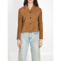 Bomber jacket Lotus Suede Leather Jacket Femei