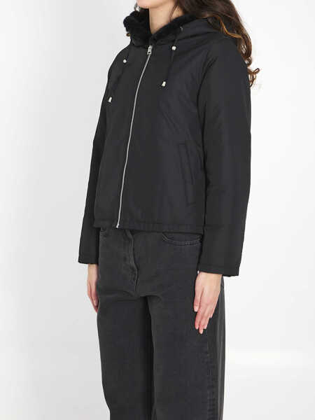 Bomber jacket YVES SALOMON Reversible Green Fur BLACK Femei (BM 19763141) 5