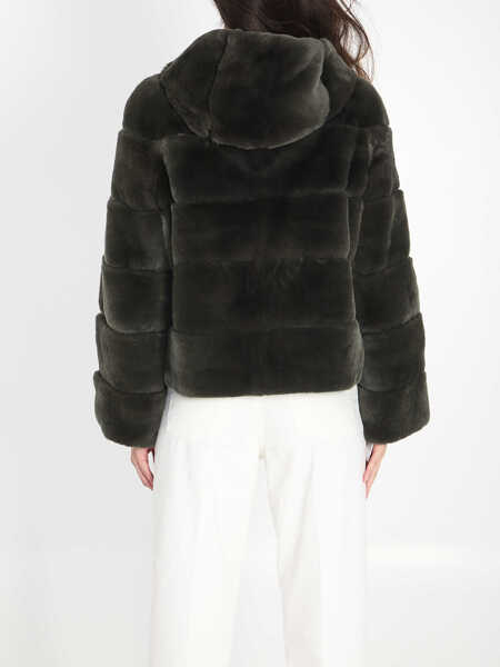 Bomber jacket YVES SALOMON Reversible Fur GREEN Femei (BM 19763162) 4