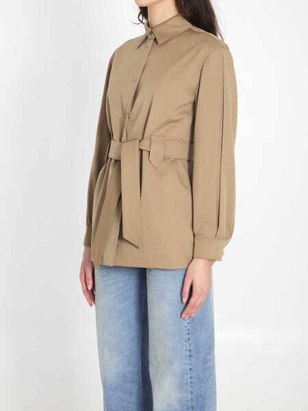 Camasi Max Mara Agenzia Belted Shirt BEIGE Femei (BM 19763165) 2
