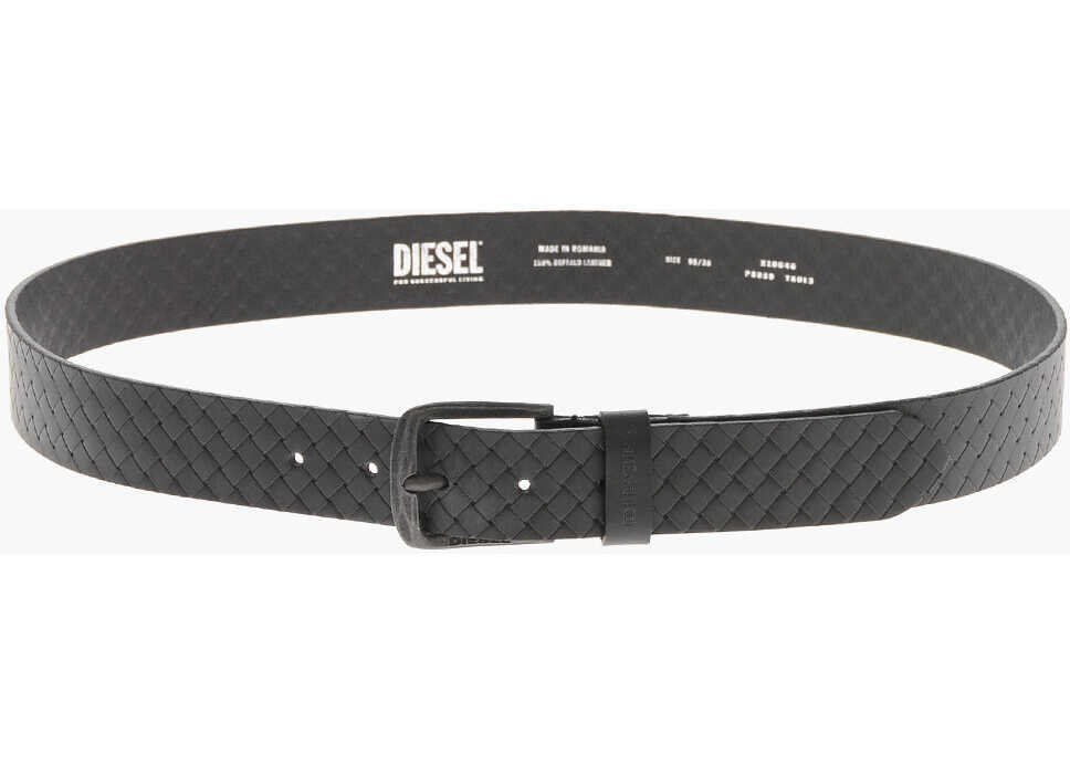 Curele Diesel 40Mm Braided Leather Belt Black Barbati (BM 19763195) 3