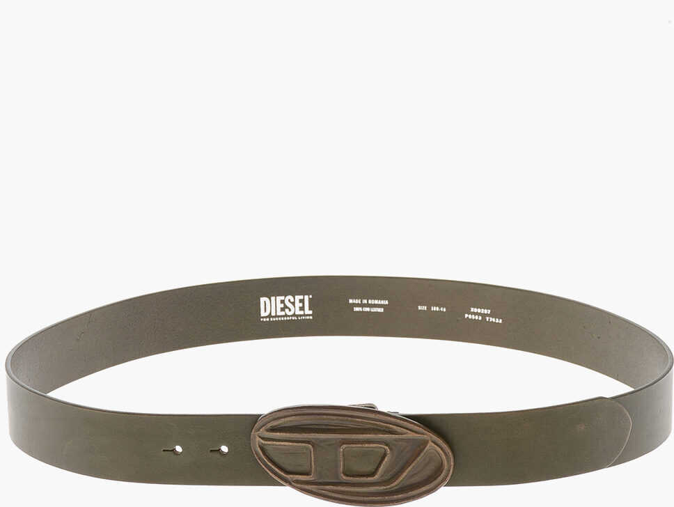Curele Diesel Leather Belt Scratch With Mnogram Buckle 40Mm Brown Barbati (BM 19763210) 3