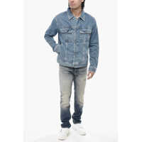 Geci de blugi pentru Barbati - Geci de blugi Diesel Denim Jacket D-Barcy With Logo Buttons Blue Barbati (BM 19763213) - B-mall.ro