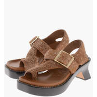 Sandale cu toc Textured Leather Sandals Ease With 7Cm Leather Sole Femei