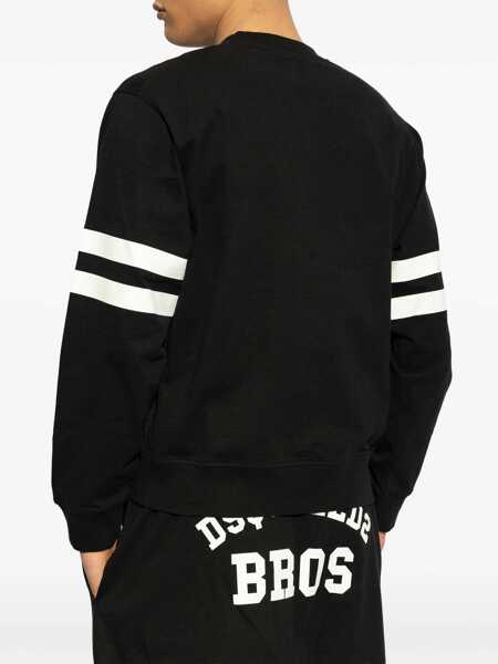 Tricouri DSQUARED2 Printed Cotton Crewneck T-Shirt D2 Bros Black Barbati (BM 19763222) 3
