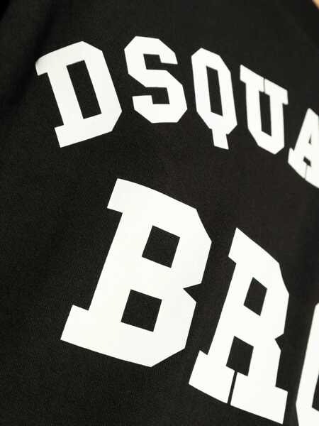 Tricouri DSQUARED2 Printed Cotton Crewneck T-Shirt D2 Bros Black Barbati (BM 19763222) 4