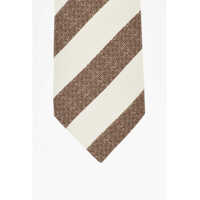 Cravate CORNELIANI pentru Barbati - Cravate CORNELIANI Striped Silk Tie Beige Barbati (BM 19763225) - B-mall.ro