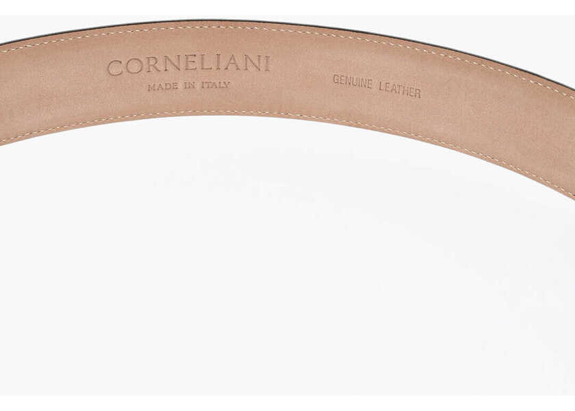 Curele CORNELIANI Leather Belt With 30Mm Metal Buckle Black Barbati (BM 19763231) 3