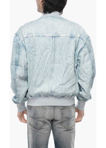 Bomber jacket Diesel Solid Color Bomber Jacket J-Mar With Denim Effect Light Blue Barbati (BM 19763240) 2
