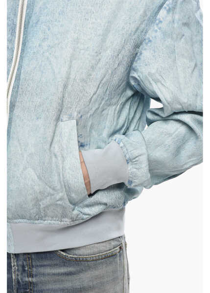 Bomber jacket Diesel Solid Color Bomber Jacket J-Mar With Denim Effect Light Blue Barbati (BM 19763240) 3