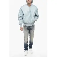 Geci pentru Barbati - Bomber jacket Diesel Solid Color Bomber Jacket J-Mar With Denim Effect Light Blue Barbati (BM 19763240) - B-mall.ro