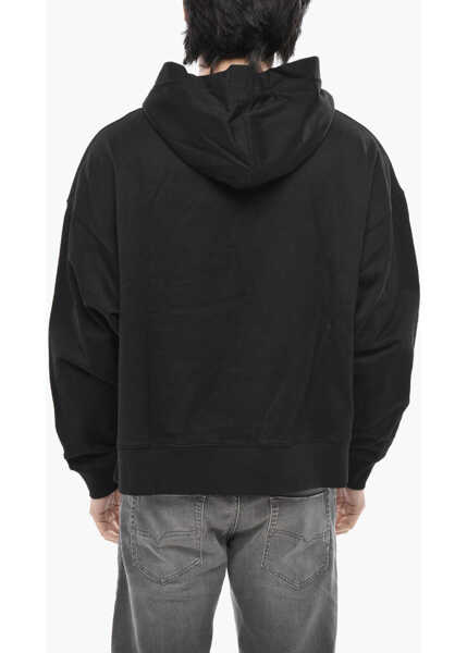 Bluze de trening Palm Angels Cotton Hoodie Monogram Pin With Front Pocket Black Barbati (BM 19763246) 2