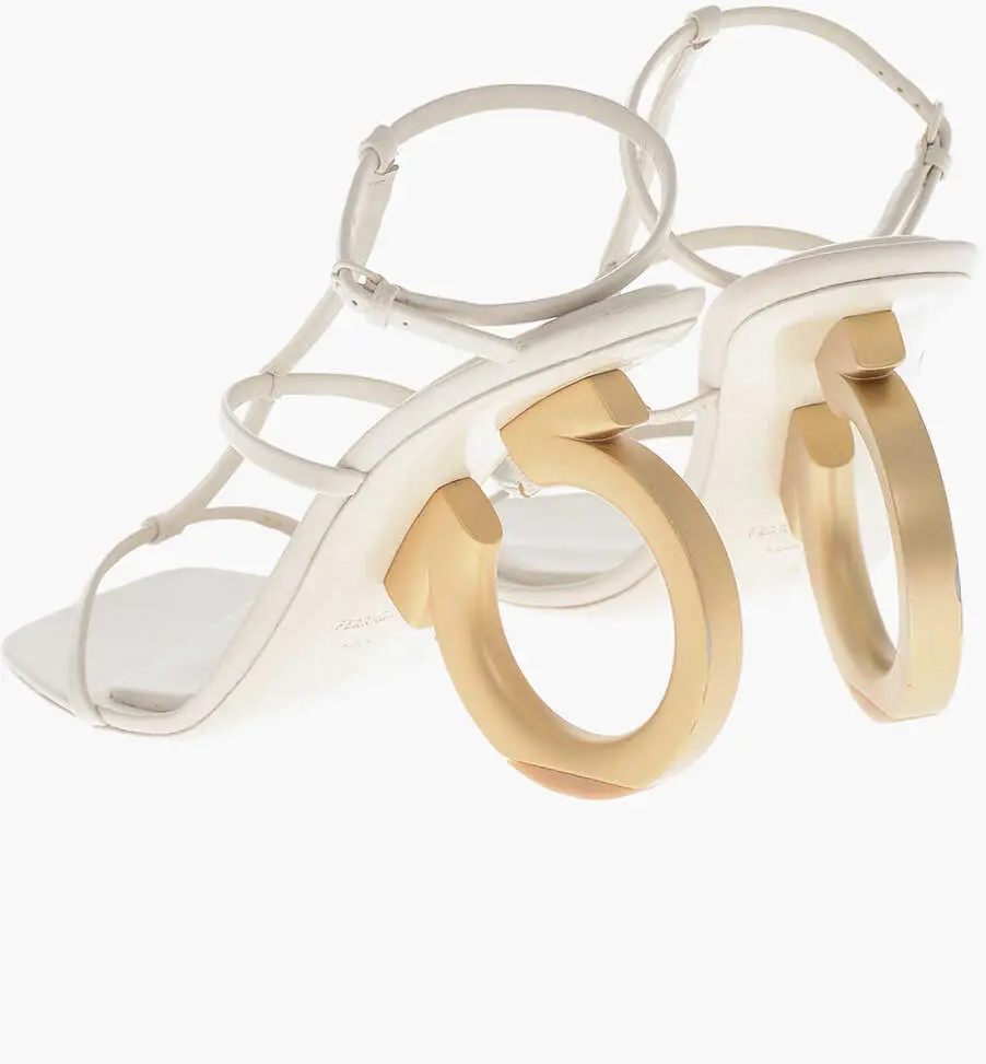 Sandale cu toc Salvatore Ferragamo Leather Sandals Elina With 11Cm Iconic Heel White Femei (BM 19763261) 2