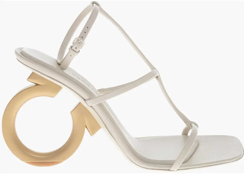 Sandale cu toc Salvatore Ferragamo Leather Sandals Elina With 11Cm Iconic Heel White Femei (BM 19763261) 3