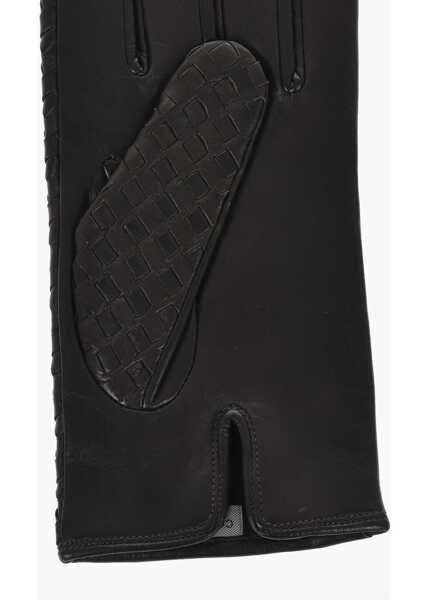 Manusi CORNELIANI Woven Leather Gloves Brown Barbati (BM 19763276) 3