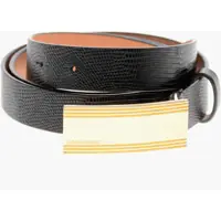 Curele DSQUARED2 Saffiano Leather Belt With 25Mm Gold Buckle