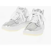 Sneakers Mm6 Eco-Leather Lam&eacute; High-Top Sneakers With Rubber Sole Femei
