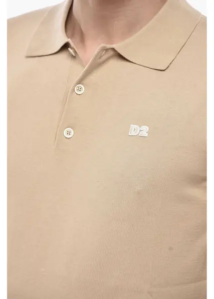 Tricouri Polo DSQUARED2 Knit Polo With Applied Logo Beige Barbati (BM 19763435) 3