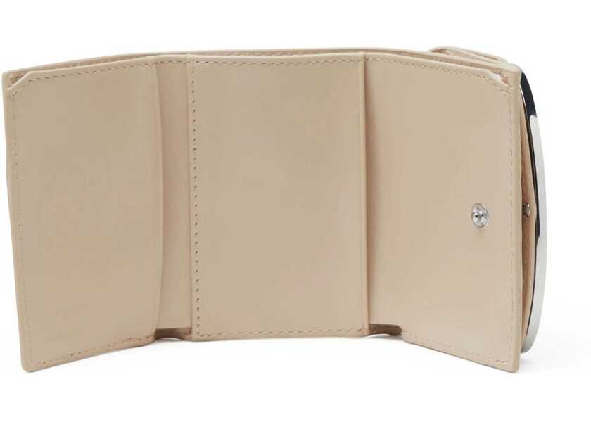 Portofele Diesel Mini Vegan Leather Wallet With Maxi Monogram Beige Femei (BM 19763441) 3