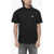 Palm Angels Hopsack Cotton Polo With Metallic Monogram Appliqu&eacute; Black