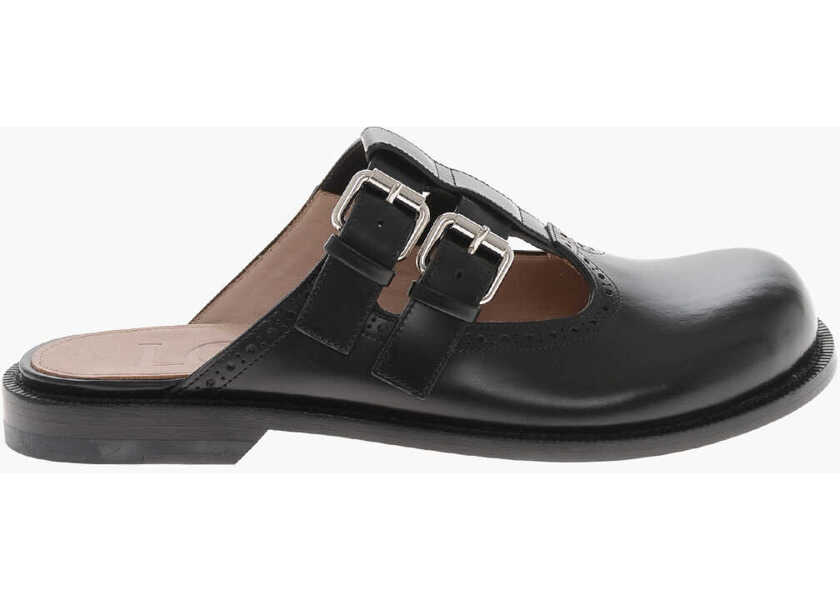 Papuci Loewe Brushed Leather Mary Jane Mules Black Femei (BM 19763456) 3