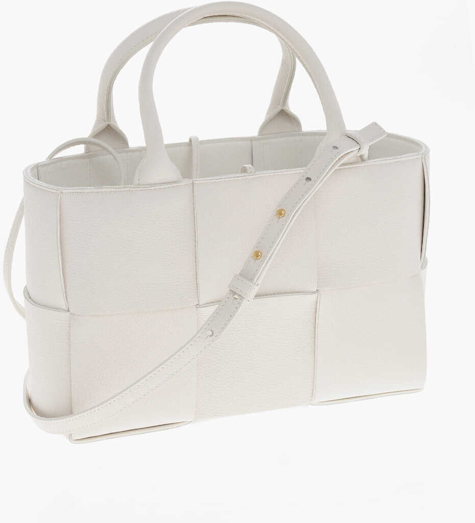 Genti de mana Bottega Veneta Braided Leather Mini Tote Bag With Clutch White Femei (BM 19763459) 3