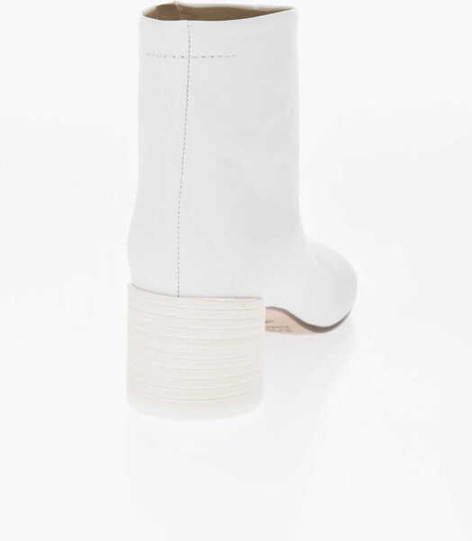 Botine Maison Margiela Mm6 Leather Ankle Boots With 5Cm Internal Zip White Femei (BM 19763462) 2