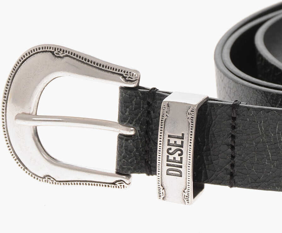 Curele Diesel Leather Belt Mexican A Solid-Color 30Mm Black Femei (BM 19763468) 2