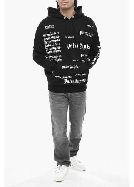 Bluze de trening Palm Angels Cotton Hoodie Ultra Logo With Print Black Barbati (BM 19763471) 4