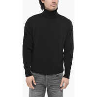 Pulovere Turtleneck Sweater Curved Logo With Jacquard Logo Barbati