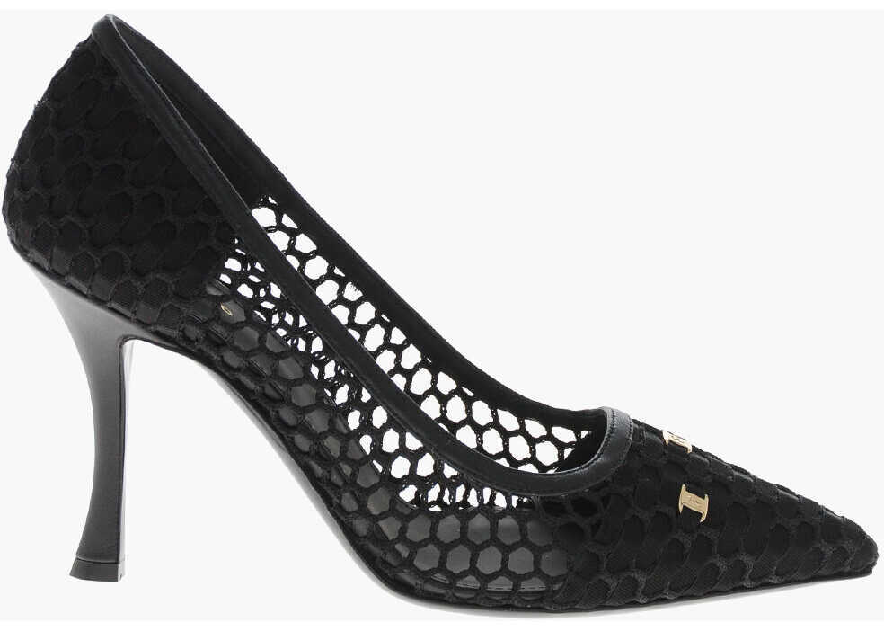Pantofi stiletto Salvatore Ferragamo Mesh Pumps Kristen With 10Cm Stiletto Heel Black Femei (BM 19763501) 3