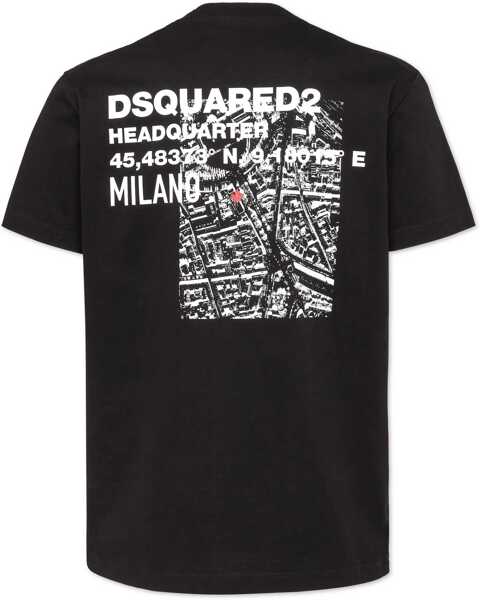 Tricouri DSQUARED2 Crewneck T-Shirt Headquarter With Back Print Black Barbati (BM 19763522) 2
