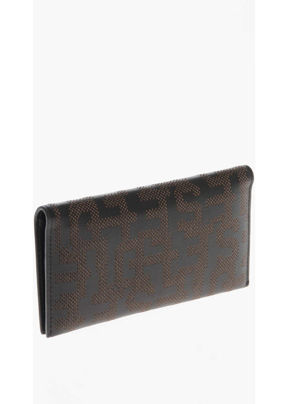 Portofele Diesel Perforated Vegan Leather Wallet With All-Over Logo Brown Barbati (BM 19763531) 2