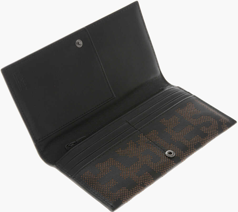 Portofele Diesel Perforated Vegan Leather Wallet With All-Over Logo Brown Barbati (BM 19763531) 3