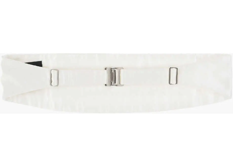 Curele CORNELIANI Pleated Satin Cummerbund White Barbati (BM 19763534) 2