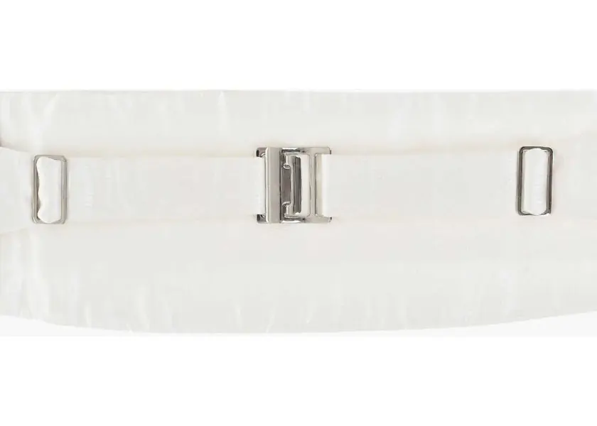 Curele CORNELIANI Pleated Satin Cummerbund White Barbati (BM 19763534) 3