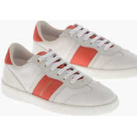 Sneakers Hammered Leather Sneakers Achille With Contrasting Strap Femei