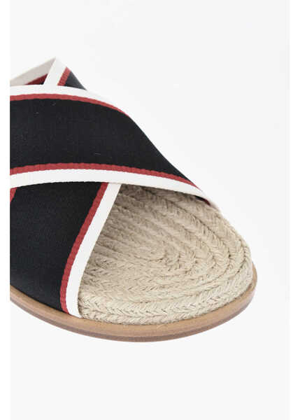 Sandale Christian Louboutin Canvas Criss Cross Slides With Rope Detail Black Barbati (BM 19763540) 4