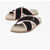 Christian Louboutin Canvas Criss Cross Slides With Rope Detail Black