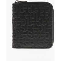 Portofele Leather Wallet With All-Over Embossed Logo Barbati