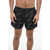 Neil Barrett Nylon Boxer Rain Bolts Swim Trunks Black