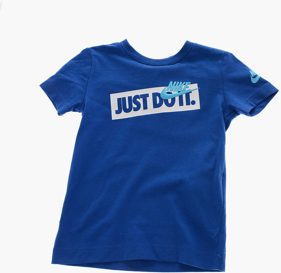 Tricouri Nike Cotton T-Shirt Jdi With Printed Logo Blue Baieti (BM 19764569) 4