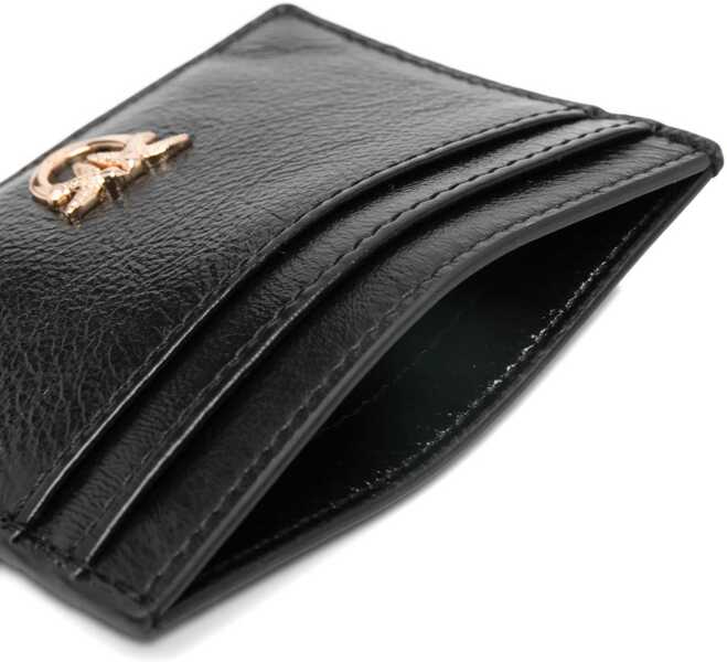 Portofele Pinko Shiny leather Card Holder NERO LIMOUSINE-ORO Femei (BM 19764671) 3