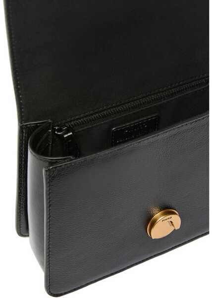 Genti de mana Pinko Shiny leather Love One Top mini Handbag NERO LIMOUSINE BLOCK COLOR Femei (BM 19764719) 4