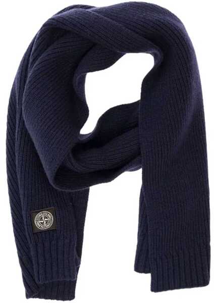 Esarfe Stone Island Scarf With Logo Patch BLUE Baieti (BM 19764887) 2