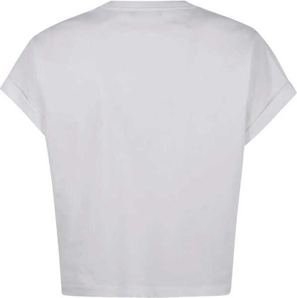 Tricouri Balmain Cropped T-Shirt With Logo WHITE Femei (BM 19764908) 2