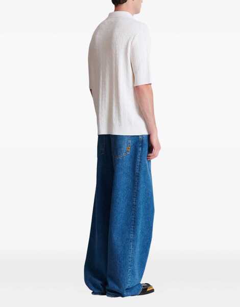 Tricouri Polo Balmain Merino Wool Polo Shirt WHITE Barbati (BM 19764947) 4