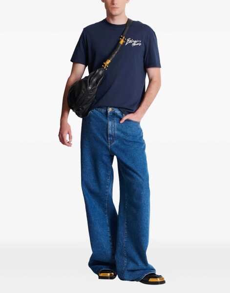 Tricouri Balmain T-Shirt With Logo BLUE Barbati (BM 19764974) 2