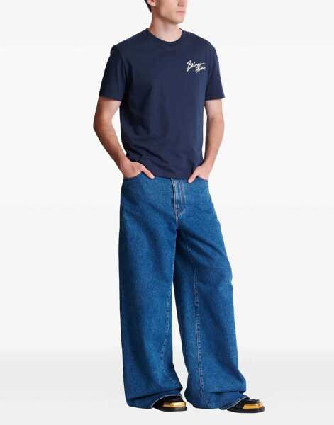 Tricouri Balmain T-Shirt With Logo BLUE Barbati (BM 19764974) 3