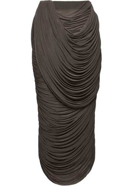 Fuste casual Magda Butrym Cupro Midi Skirt BROWN Femei (BM 19765079) 3